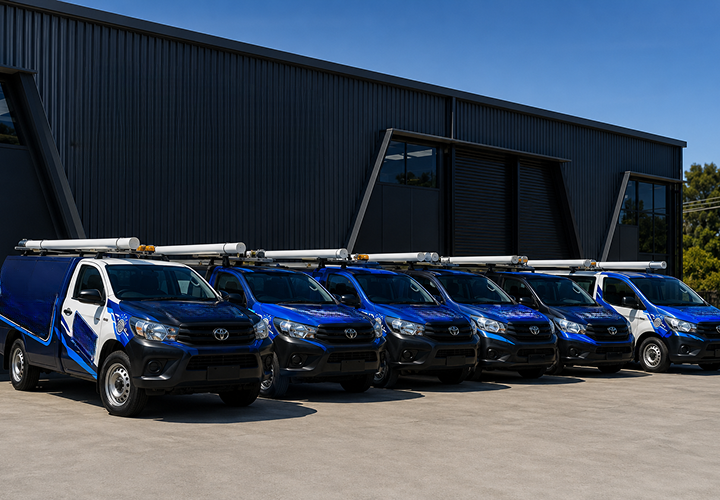 Fleet of Harrington Park Blocked Drains plumbing vans